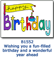 B1552 Banner Cake Custom Birthday Card